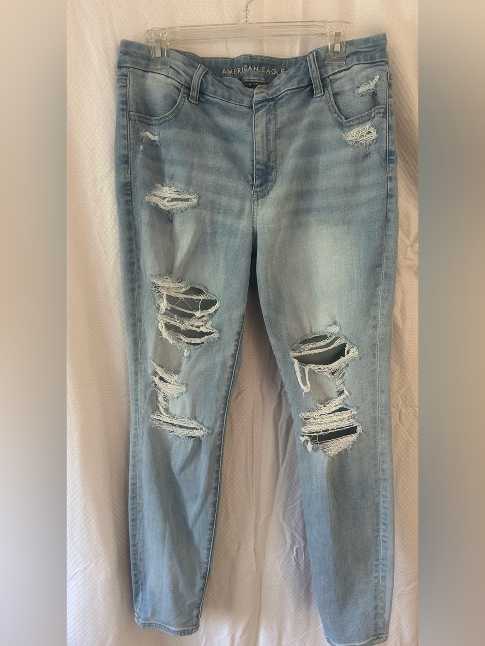American Eagle Next Level Stretch Distressed Skinny Jeans Size 16 Regular 16R